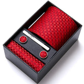 Conjunto Gravata Vermelha Seda Italiana Sparka SK211